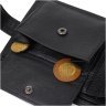 Удобный мужской кошелек из натуральной кожи классического черного цвета на кнопке BOND (2422062) - 5
