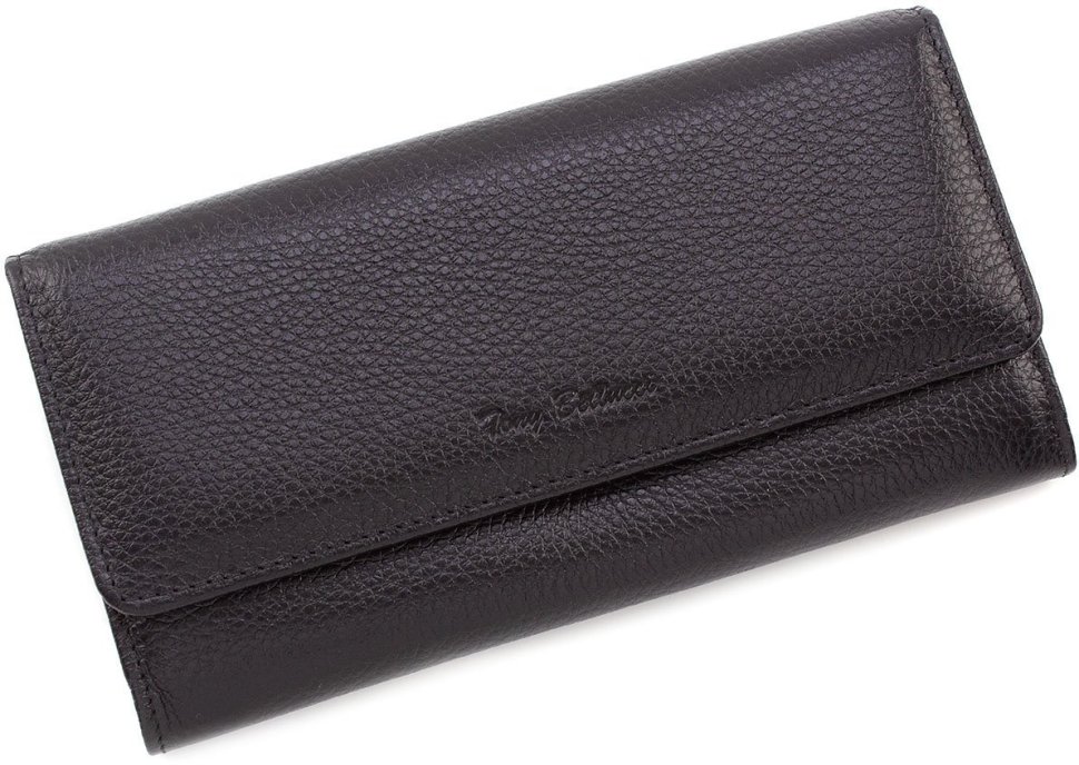 Чорно-червоний гаманець з натуральної шкіри італійського виробництва Tony Bellucci (10770)