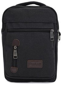 Мужская текстильная сумка барсетка через плечо с ручкой для носки Monsen 104479 черного цвета