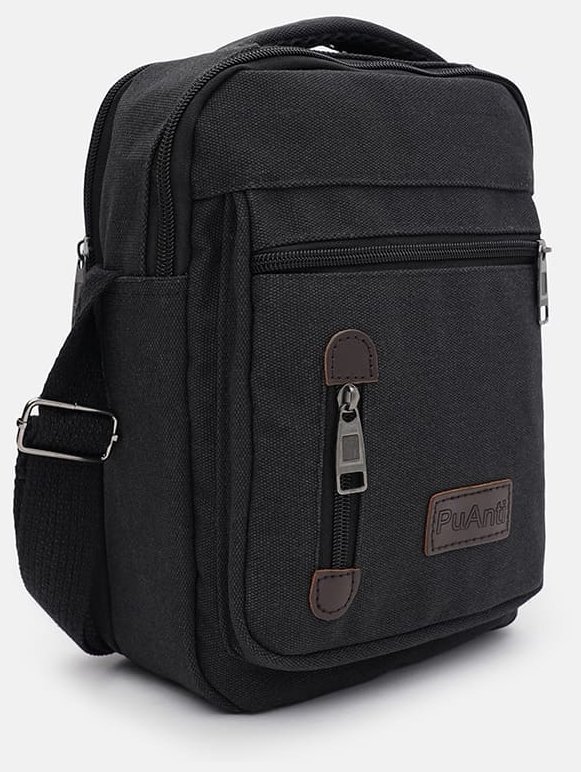 Чоловіча текстильна сумка барсетка через плече з ручкою для носіння Monsen 104479 чорного кольору фото №2 Чоловіча текстильна сумка барсетка через плече з ручкою для носіння Monsen 104479 чорного кольору modnotak фото №2