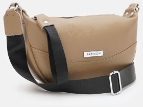 Вместительная женская сумка из натуральной кожи флотар бежевого цвета Borsa Leather 94679