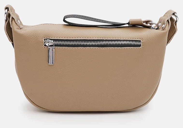 Вместительная женская сумка из натуральной кожи флотар бежевого цвета Borsa Leather 94679 modnotak фото №3