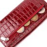 Красный женский горизонтальный кошелек из натуральной кожи с тиснением под крокодила KARYA (2421165) - 6