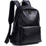 Добротный кожаный рюкзак черного цвета из натуральной кожи Tiding Bag (21243) - 1