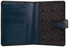 Обложка для документов из кожи с отделением для карт Visconti AT74 синего цвета 95479