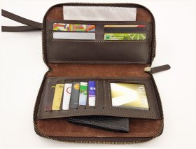 Функциональный мужской кошелек - клатч коричневого цвета VATTO (11821)