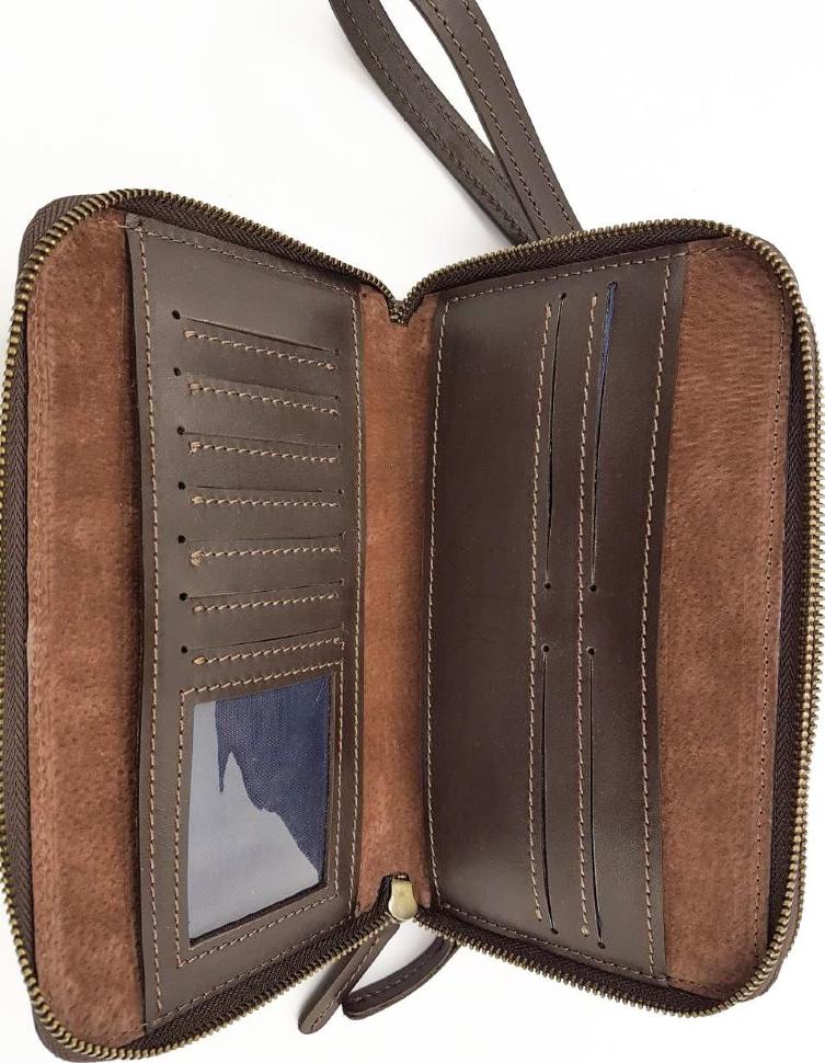 Функціональний чоловічий гаманець - клатч коричневого кольору VATTO (11821)