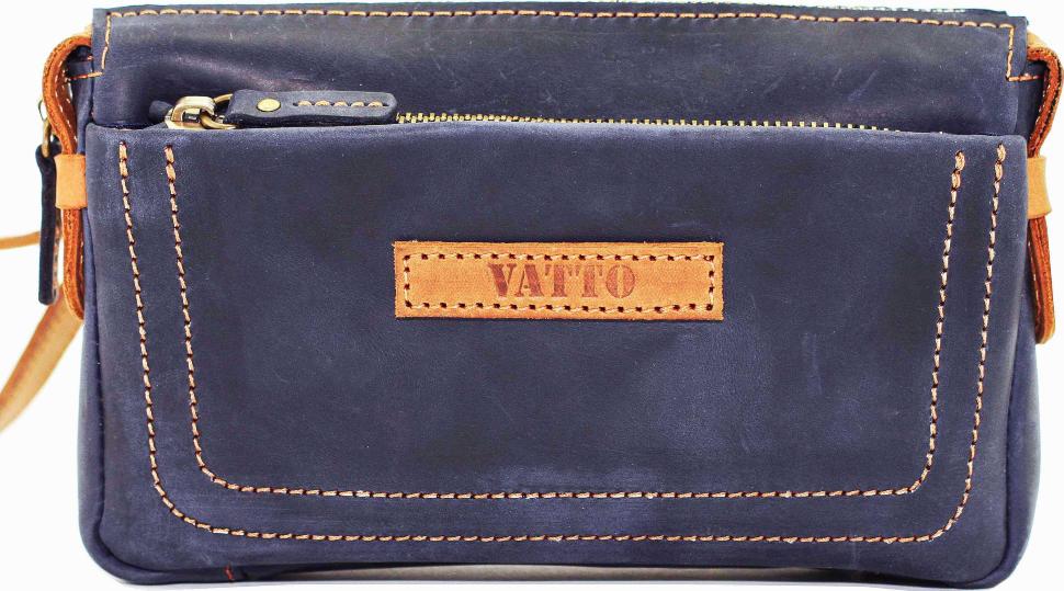 Стильний клатч синього кольору з вінтажній шкіри VATTO (12020)