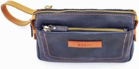 Стильний клатч синього кольору з вінтажній шкіри VATTO (12020)