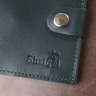 Небольшое кожаное портмоне зеленого цвета с монетницей Shvigel (2416490) - 6