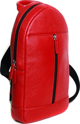 Красный кожаный городской рюкзак из натуральной кожи Issa Hara (21146) - 2