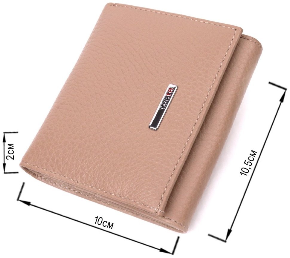 Темно-бежевий компактний жіночий гаманець із натуральної шкіри з монетницею KARYA (2421381) modnotak фото №10