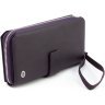 Жіночий фіолетовий гаманець-клатч із натуральної шкіри на зап'ястя ST Leather 1767379