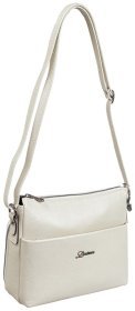 Белая каркасная женская сумка из кожи флотар через плечо Desisan 107479