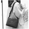 Жіноча сумка-кроссбоді із чорного текстилю на три блискавки Confident 77579 - 3