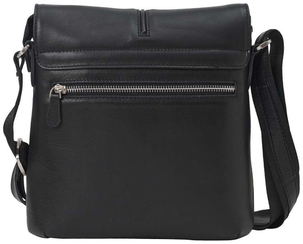 Сумка чоловіча чорного кольору з гладкої натуральної шкіри DESISAN 107879 modnotak фото №4