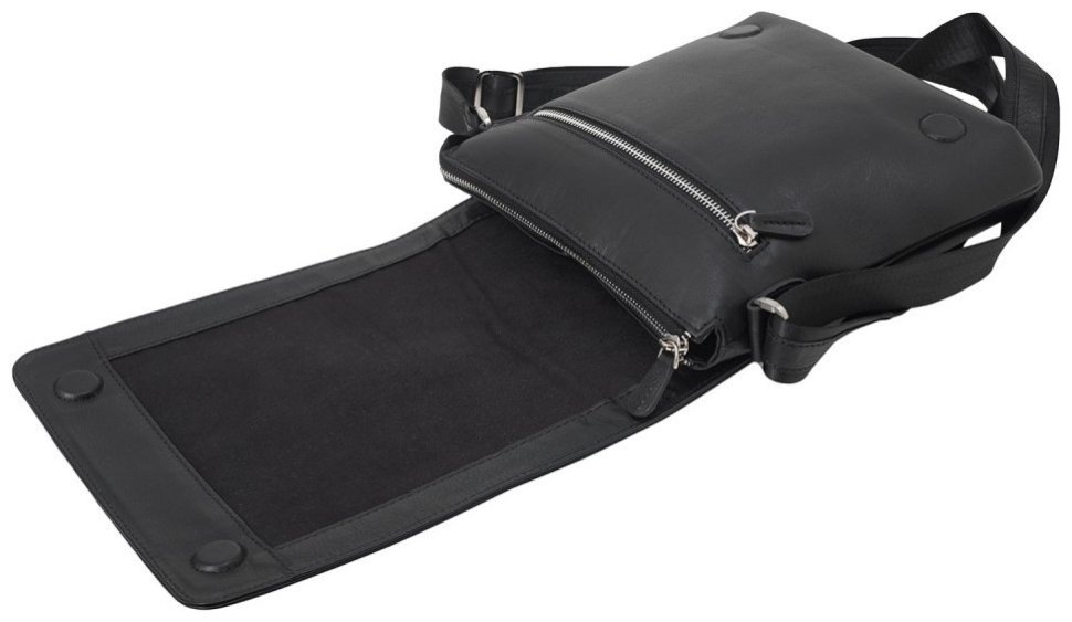 Сумка чоловіча чорного кольору з гладкої натуральної шкіри DESISAN 107879 modnotak фото №6