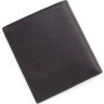 Маленькое мужское черное портмоне с зажимом для купюр из натуральной кожи KARYA (21767) - 3