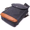 Текстильный мужской рюкзак-слинг черного цвета Vintage 2422182 - 3