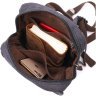 Текстильный мужской рюкзак-слинг черного цвета Vintage 2422182 - 5