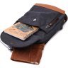 Текстильный мужской рюкзак-слинг черного цвета Vintage 2422182 - 6