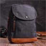 Текстильный мужской рюкзак-слинг черного цвета Vintage 2422182 - 7