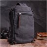 Текстильный мужской рюкзак-слинг черного цвета Vintage 2422182 - 8