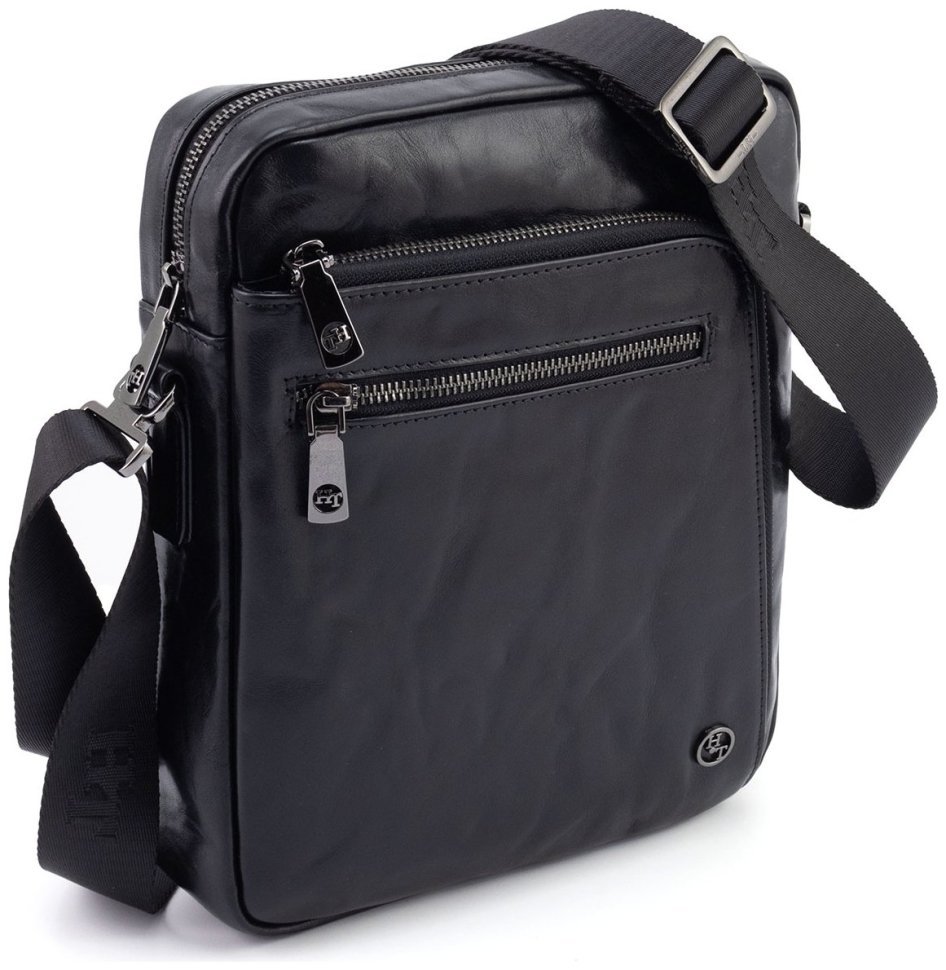 Стильная мужская сумка из натуральной кожи жатка H.T Premium Leather 108579 modnotak фото №5