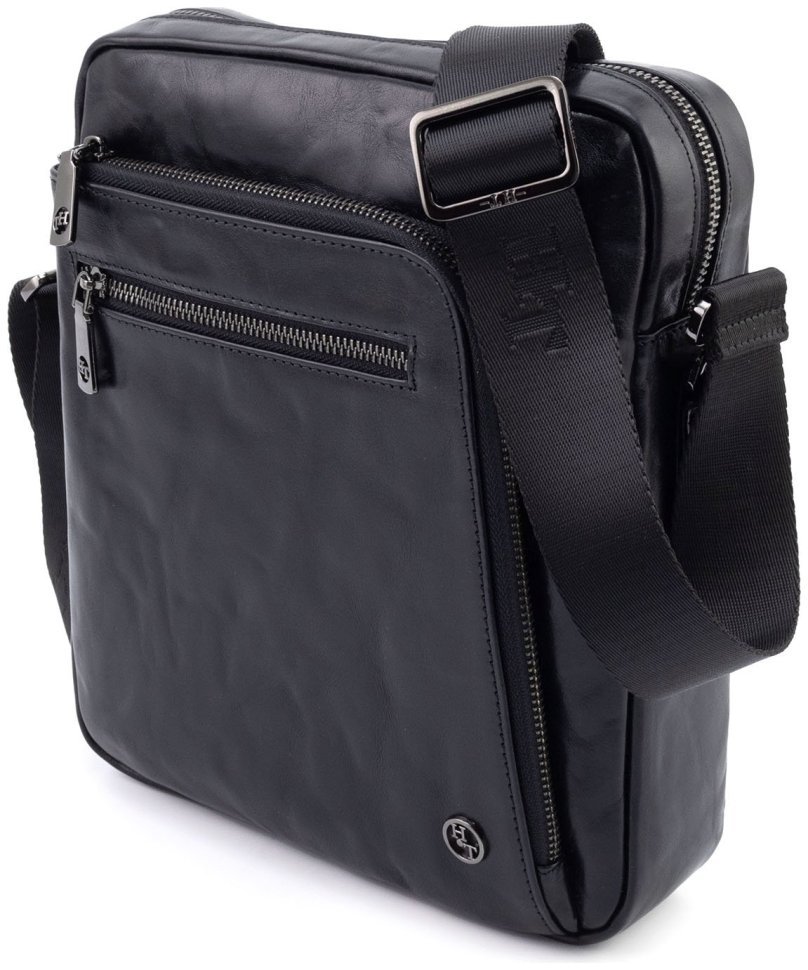 Стильная мужская сумка из натуральной кожи жатка H.T Premium Leather 108579 modnotak фото №6