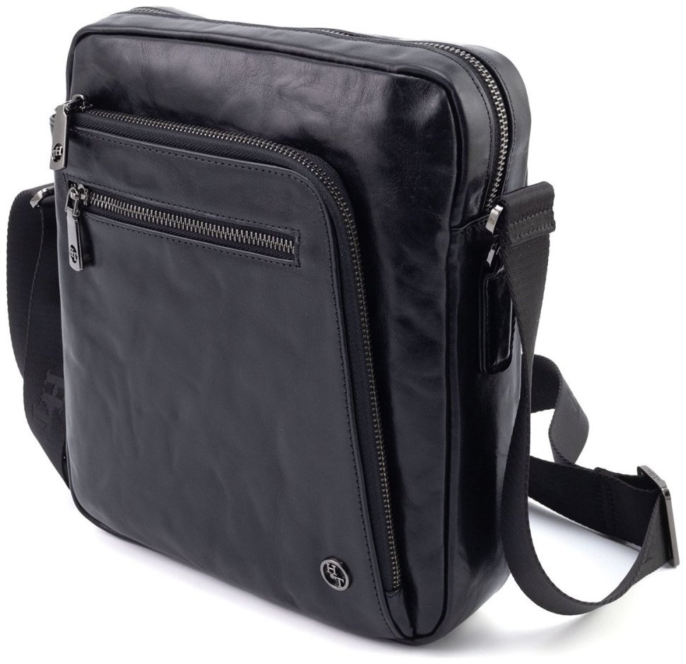 Стильная мужская сумка из натуральной кожи жатка H.T Premium Leather 108579 modnotak фото №7