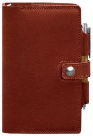 Женский кожаный блокнот (Софт-бук) кораллового цвета на кнопке BlankNote 78579