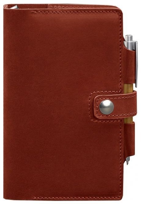 Женский кожаный блокнот (Софт-бук) кораллового цвета на кнопке BlankNote 78579 modnotak фото №1