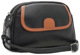 Компактная женская сумка кросс боди из фактурной кожи через плечо Borsa Leather 108879