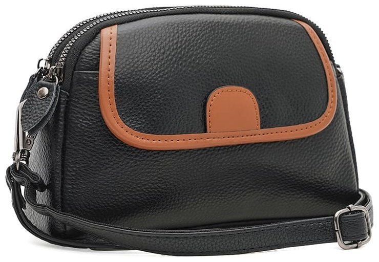 Компактная женская сумка кросс боди из фактурной кожи через плечо Borsa Leather 108879 modnotak фото №1