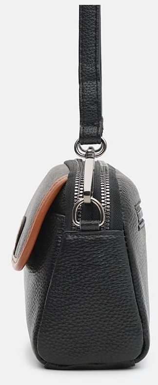 Компактная женская сумка кросс боди из фактурной кожи через плечо Borsa Leather 108879 modnotak фото №4