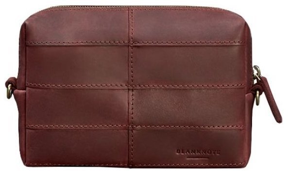 Женская косметичка из натуральной кожи крейзи хорс бордового цвета BlankNote 78879 modnotak фото №1