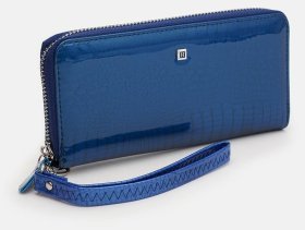 Кошелек-клатч из лакированной кожи для женщин Ricco Grande 109079 синего цвета