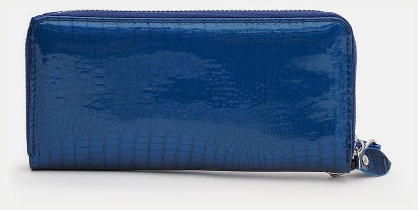 Кошелек-клатч из лакированной кожи для женщин Ricco Grande 109079 синего цвета modnotak фото №3