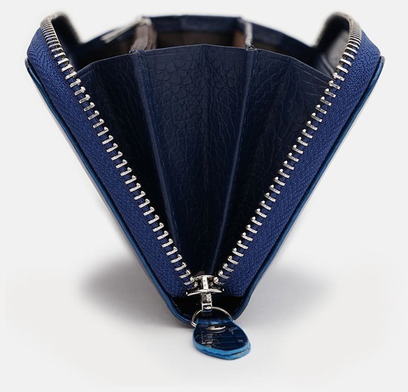 Кошелек-клатч из лакированной кожи для женщин Ricco Grande 109079 синего цвета modnotak фото №4