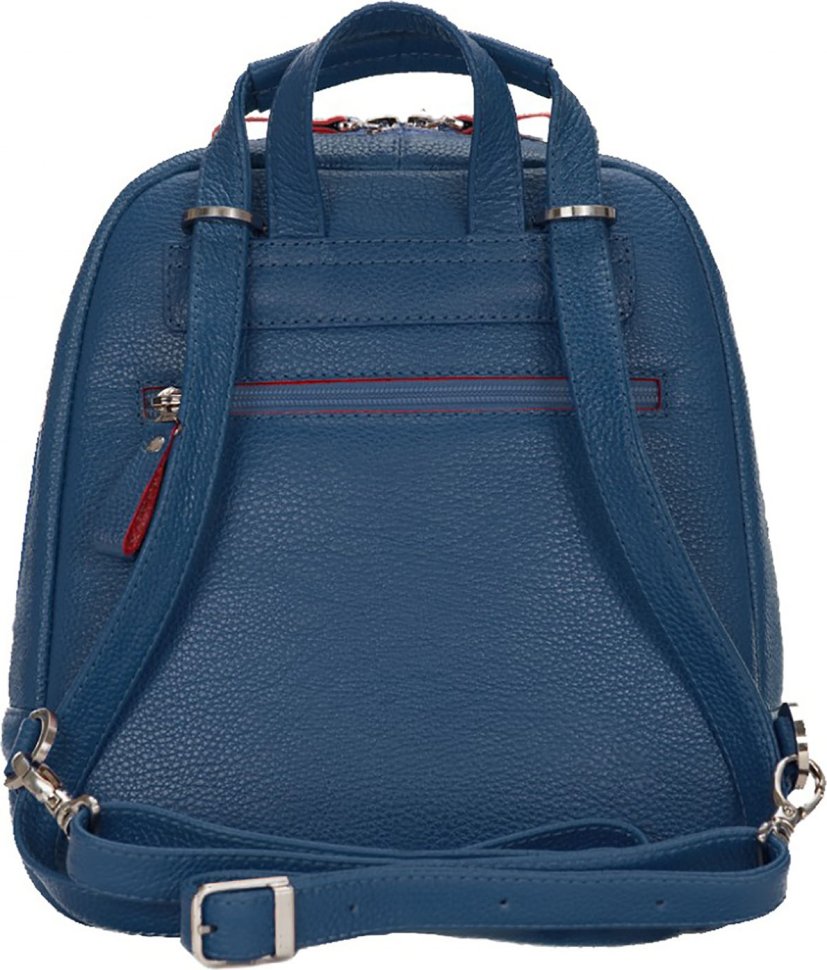 Синий небольшой женский рюкзак из натуральной кожи Issa Hara (27031)
