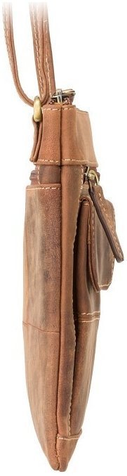 Винтажная сумка из натуральной кожи светло-коричневого цвета на плечо Visconti Slim Bag 69079