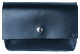 Шкіряна жіноча сумка-бананка темно-синього кольору з клапаном BlankNote Playday 79079