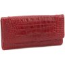 Женский длинный кошелек красного цвета из натуральной кожи высокого качества с тиснением Tony Bellucci (10881) - 1
