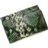 Зелений жіночий гаманець у три складення з натуральної шкіри KARYA (19498) - 3