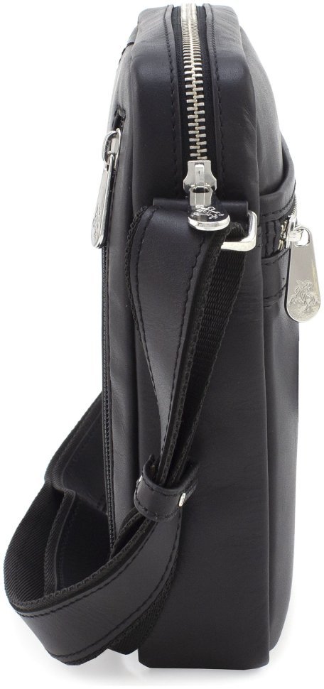 Невелика чоловіча сумка-планшет із гладкої шкіри чорного кольору Visconti Colt 69279