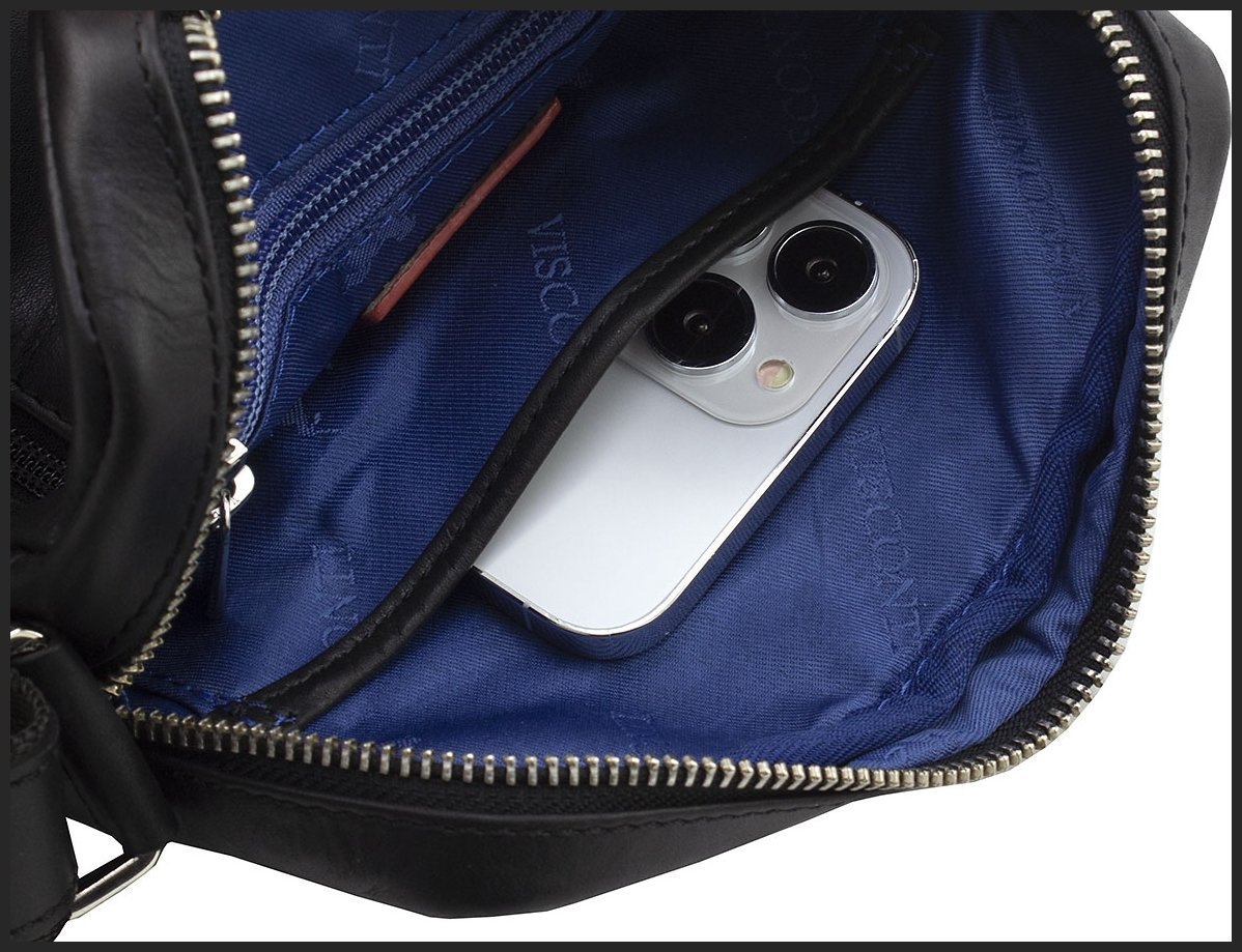 Небольшая мужская сумка-планшет из гладкой кожи черного цвета Visconti Colt 69279