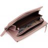 Жіночий шкіряний гаманець-клатч світло-рожевого кольору з відділенням для телефону ST Leather (15406) - 2