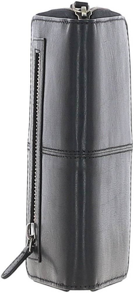 Качественный женский кошелек из гладкой кожи черного цвета на молнии с RFID - Ashwood 69679