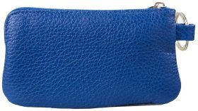 Яркая женская ключница из натуральной кожи синего цвета Desisan 79779