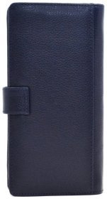 Великий шкіряний чоловічий купюрник синього кольору Desisan 79979